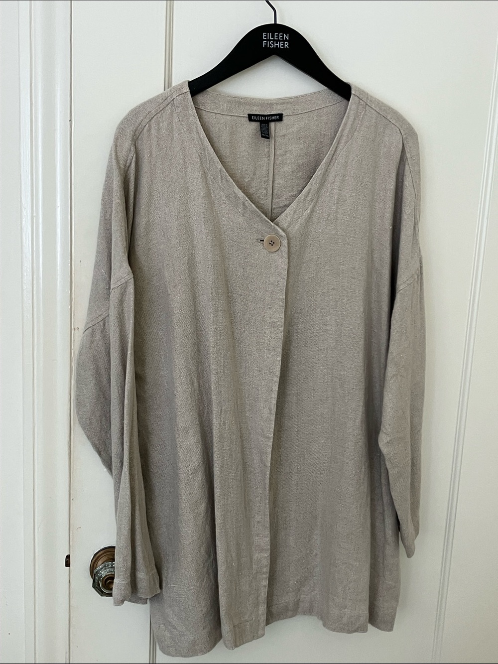 Linen Eileen Fisher Long Jacket/ Topper